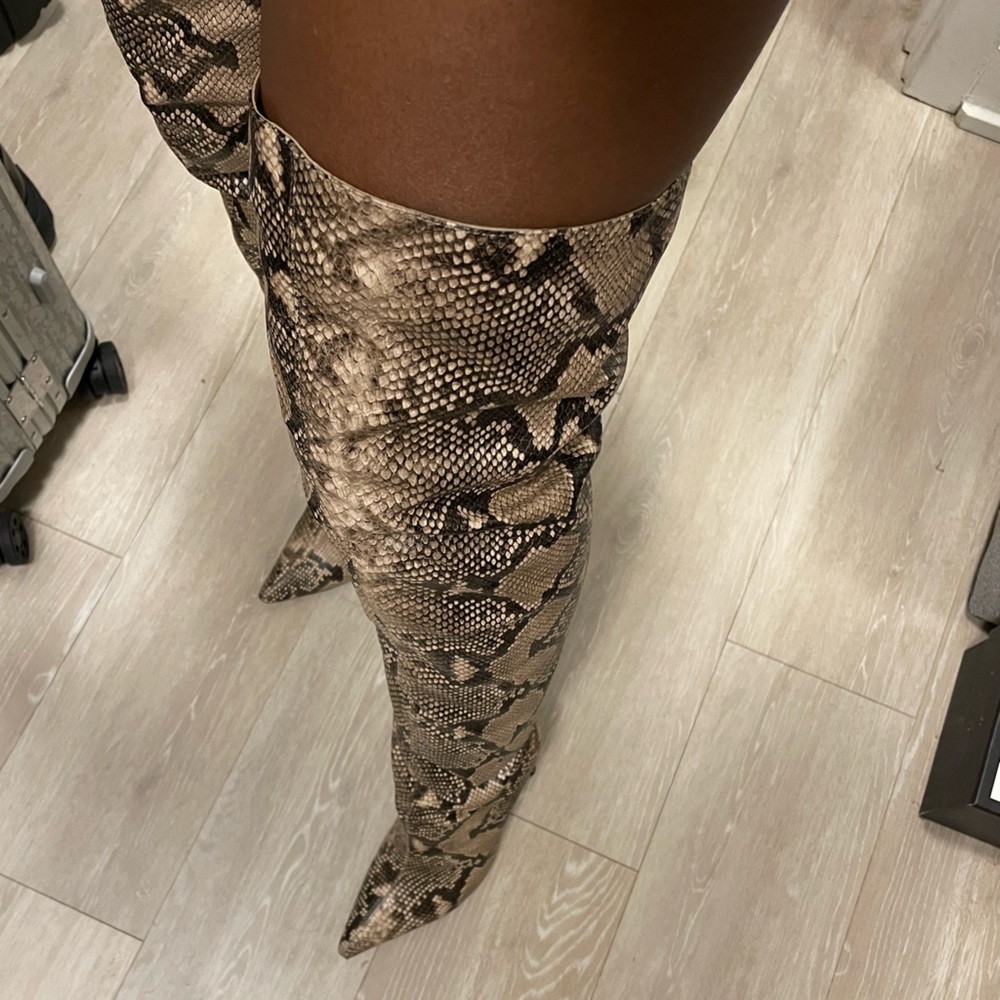 Cheetah knee high boots